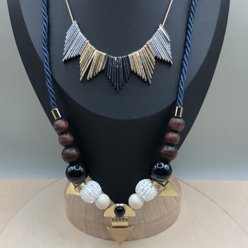 Cyrated bundle Ann Taylor And Loft necklaces layered look dressy statement.